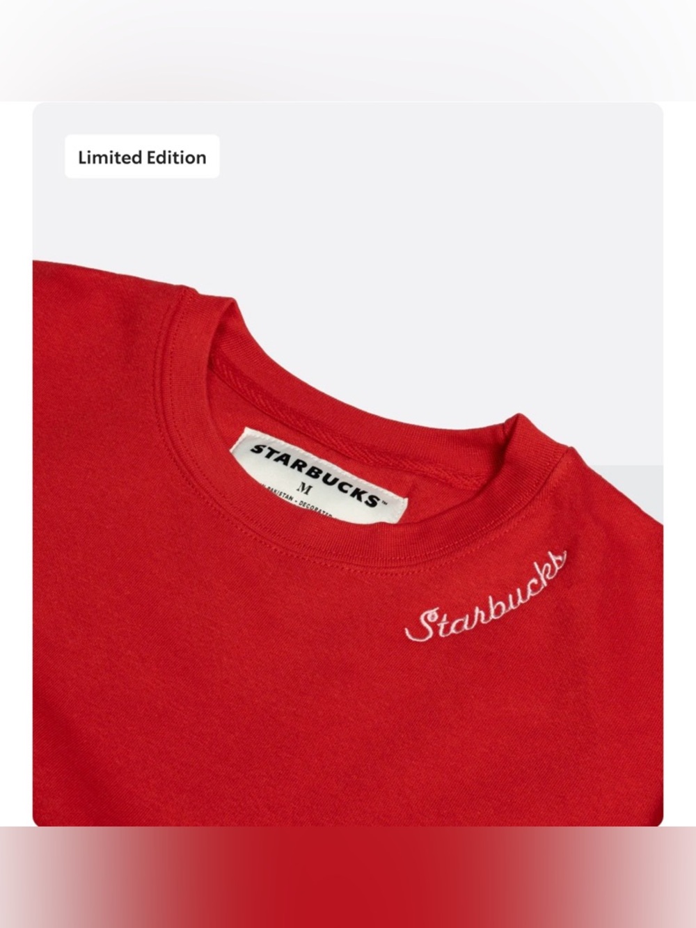 Starbucks Limited Edition Red Embroidered Crewneck Sweatshirt. NWT! ❤️